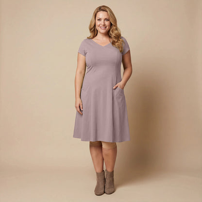 Boris Industries Kjole V-hals Korte Ermer