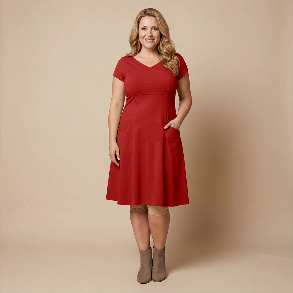 Boris Industries Kjole V-hals Korte Ermer