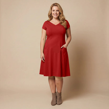 Boris Industries Kjole V-hals Korte Ermer