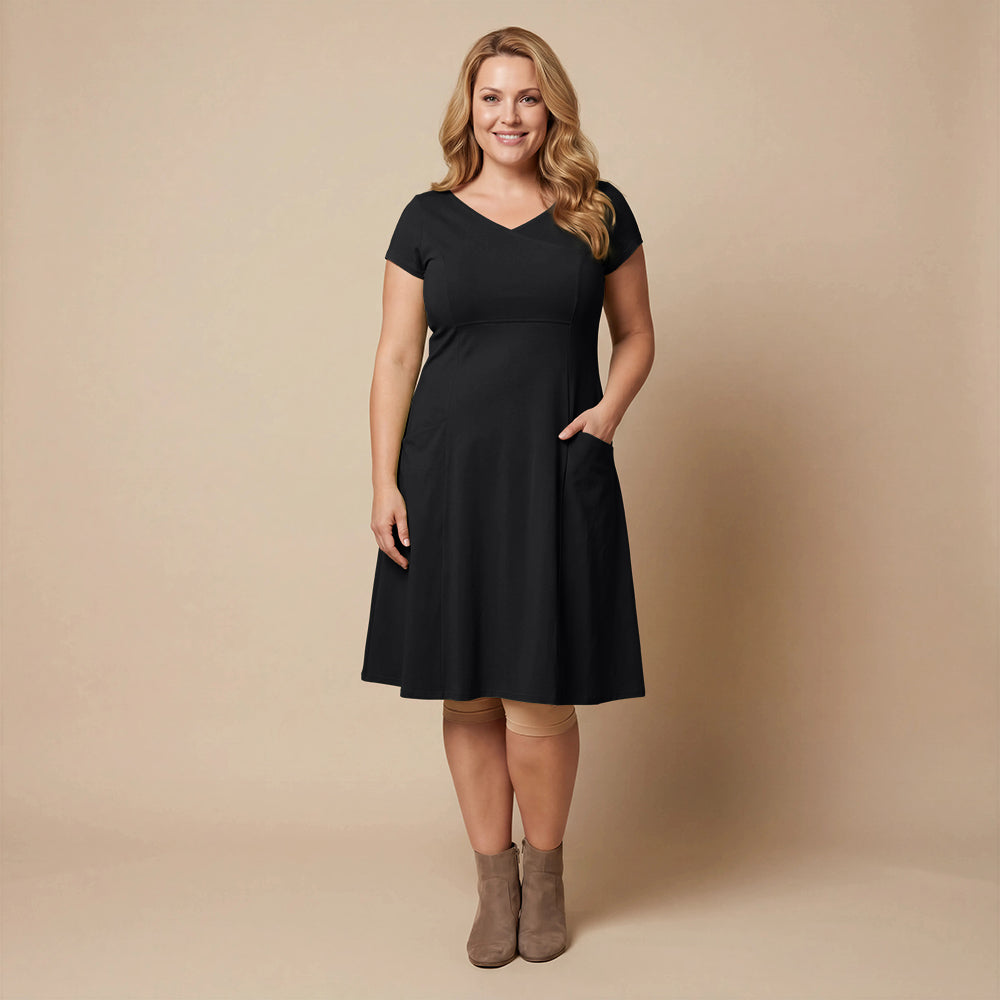 Boris Industries Kjole V-hals Korte Ermer