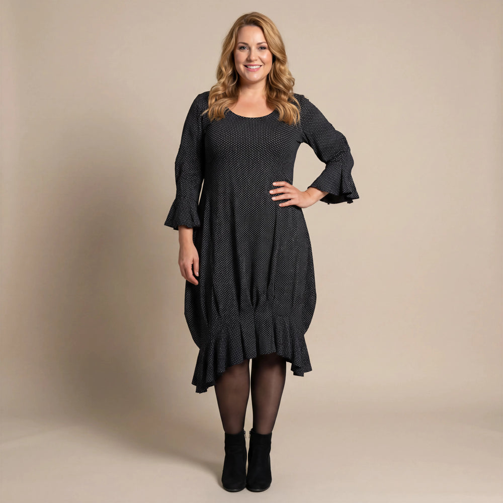 Boris Industries Kjole med Fastsydd Plissering