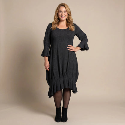 Boris Industries Kjole med Fastsydd Plissering