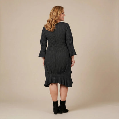 Boris Industries Kjole med Fastsydd Plissering