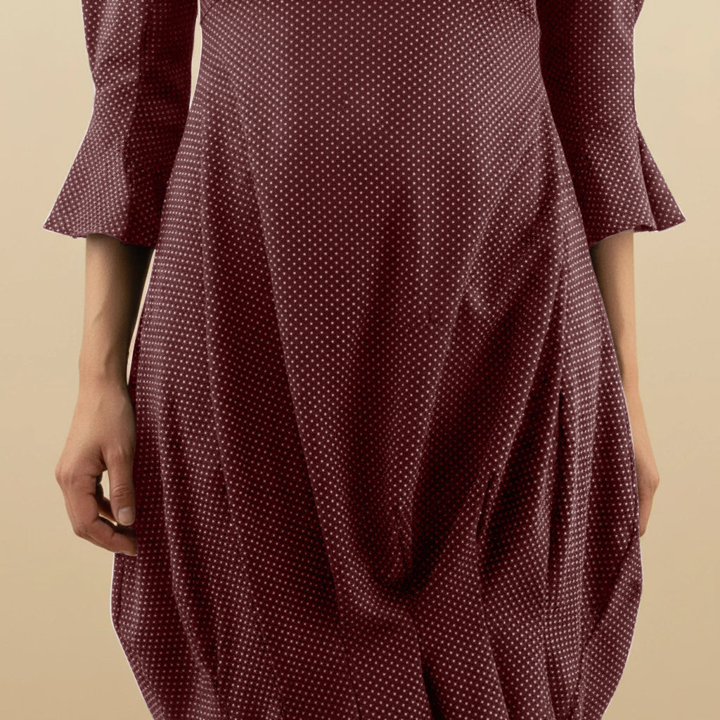 Boris Industries Kjole med Fastsydd Plissering