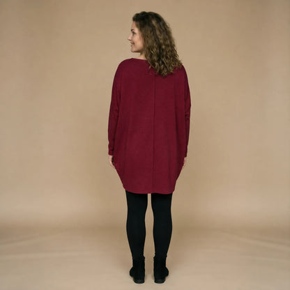 Boris Industries Maglione Lungo Ampio Viscosa "Pesca"