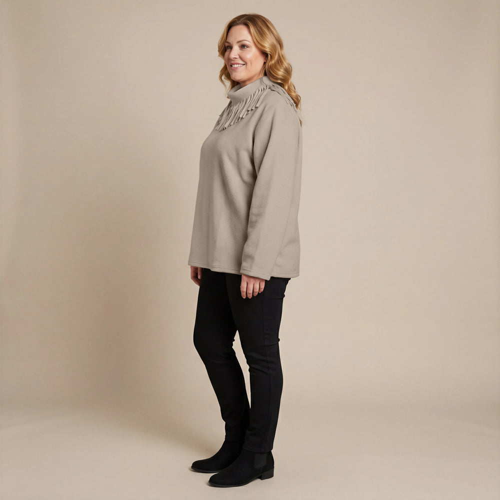 Boris Industries Pull Frange Col Polaire Mélangé