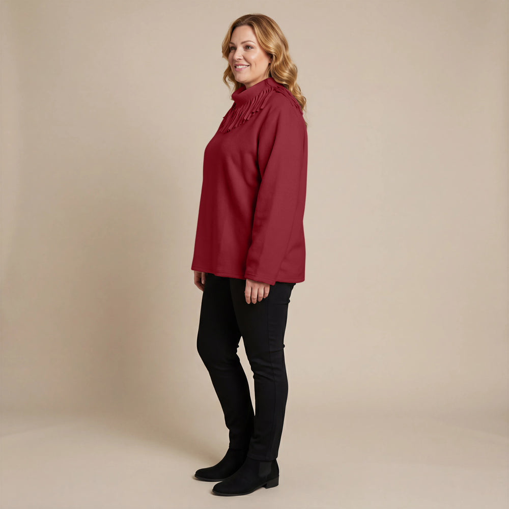 Boris Industries Pull Frange Col Polaire Mélangé