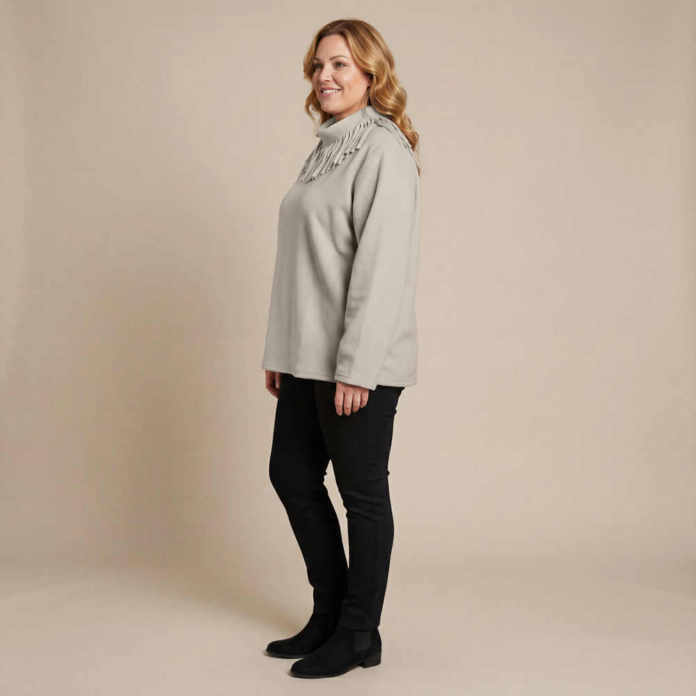 Boris Industries Pull Frange Col Polaire Mélangé