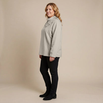 Boris Industries Pull Frange Col Polaire Mélangé