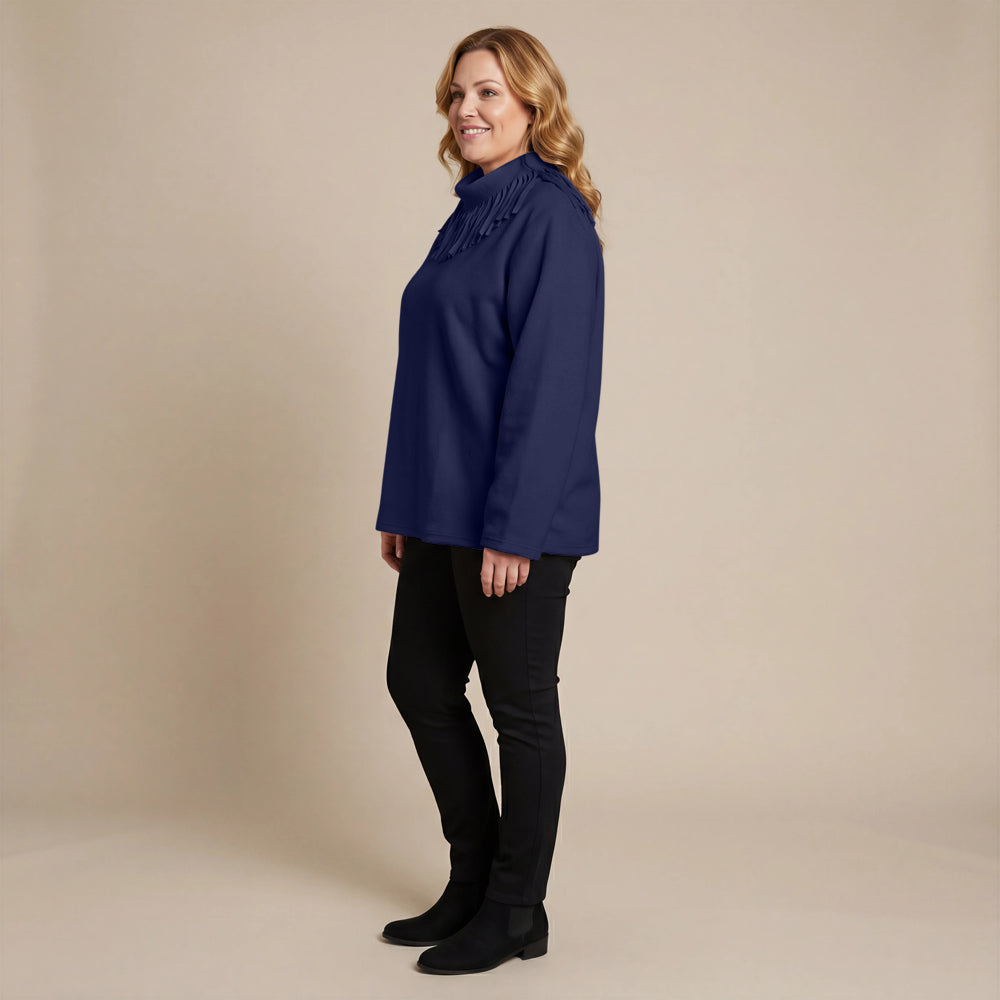 Boris Industries Pull Frange Col Polaire Mélangé