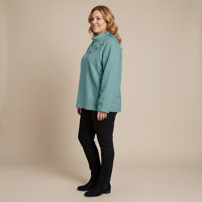 Boris Industries Pull Frange Col Polaire Mélangé