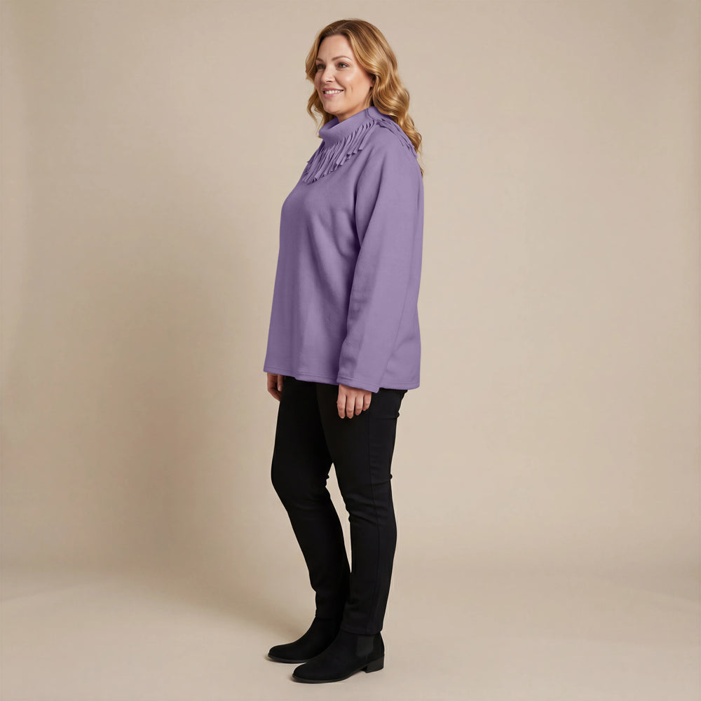 Boris Industries Pull Frange Col Polaire Mélangé