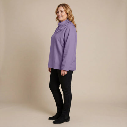 Boris Industries Pull Frange Col Polaire Mélangé