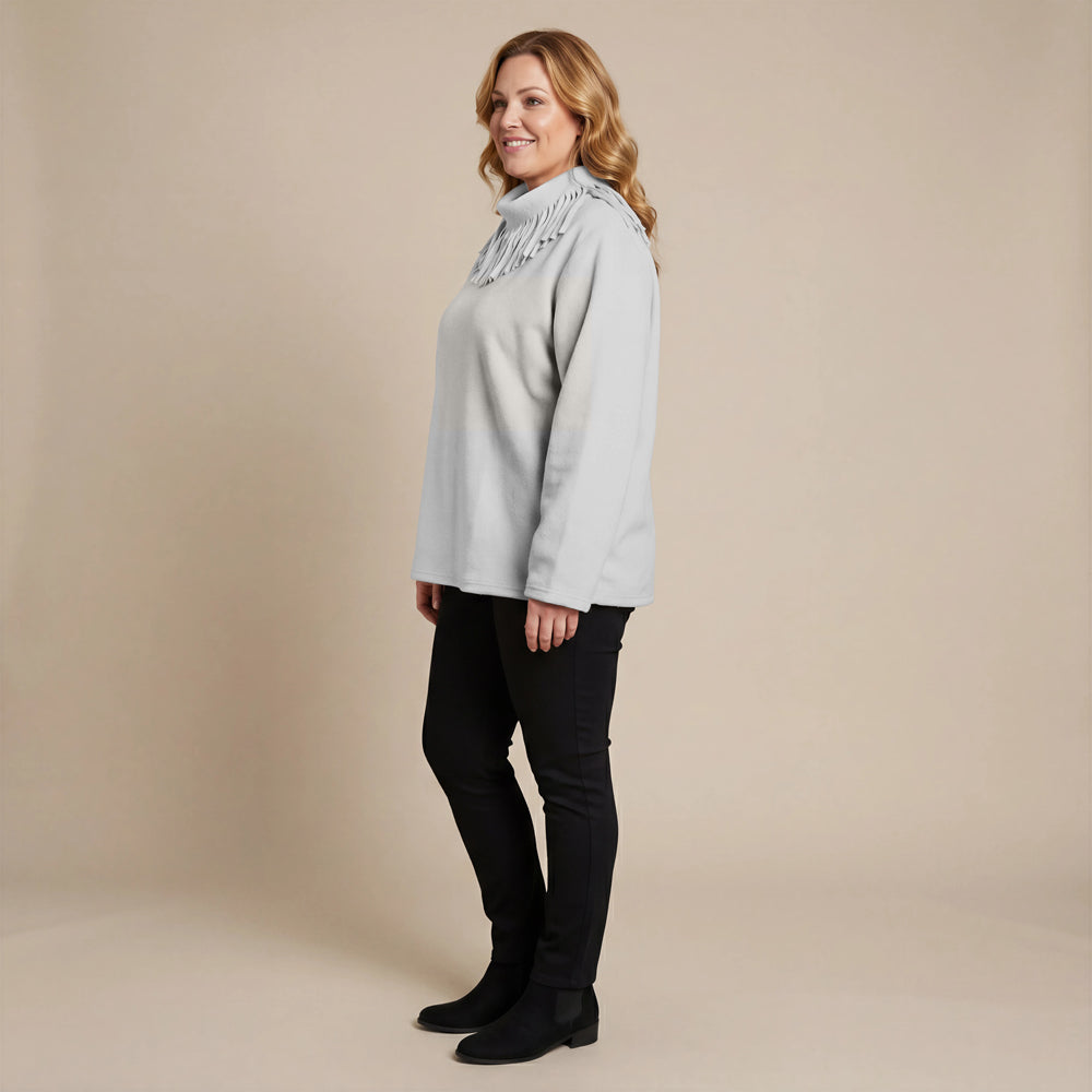 Boris Industries Pull Frange Col Polaire Mélangé