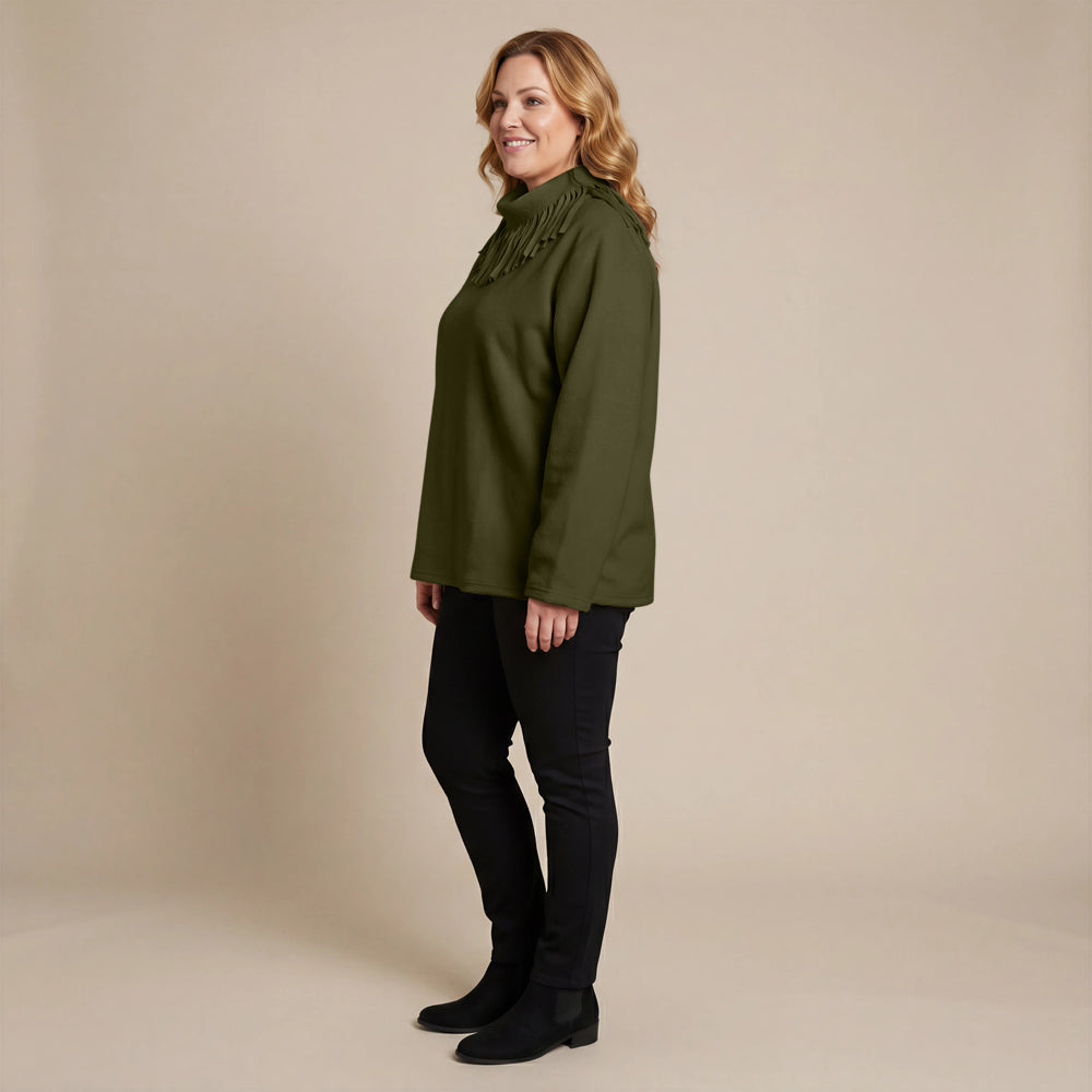 Boris Industries Pull Frange Col Polaire Mélangé