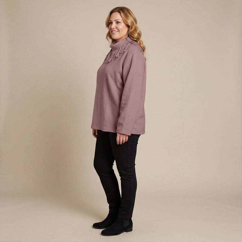 Boris Industries Pull Frange Col Polaire Mélangé