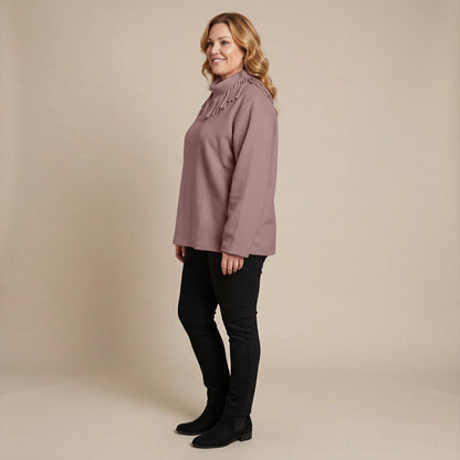 Boris Industries Pull Frange Col Polaire Mélangé