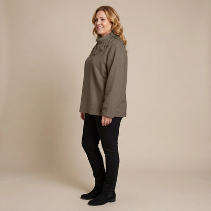 Boris Industries Pull Frange Col Polaire Mélangé