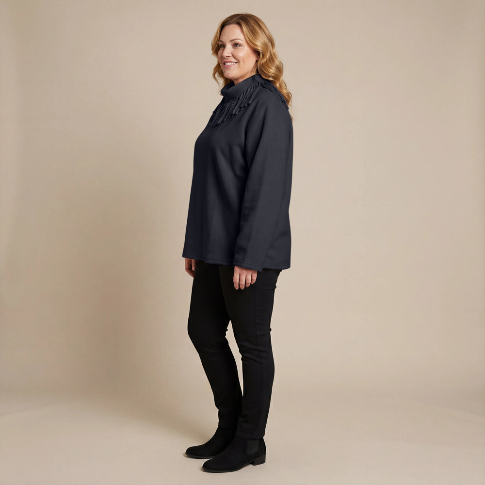 Boris Industries Pull Frange Col Polaire Mélangé