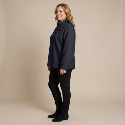 Boris Industries Pull Frange Col Polaire Mélangé