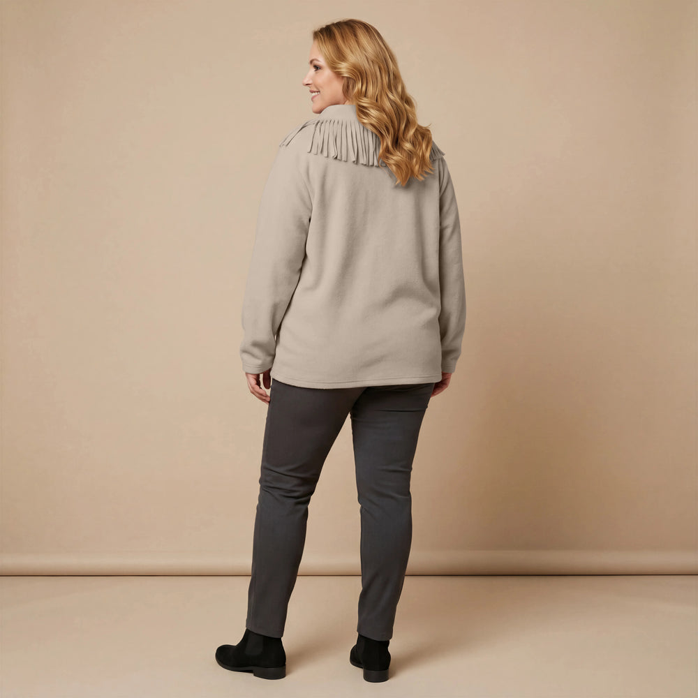 Boris Industries Pull Frange Col Polaire Mélangé