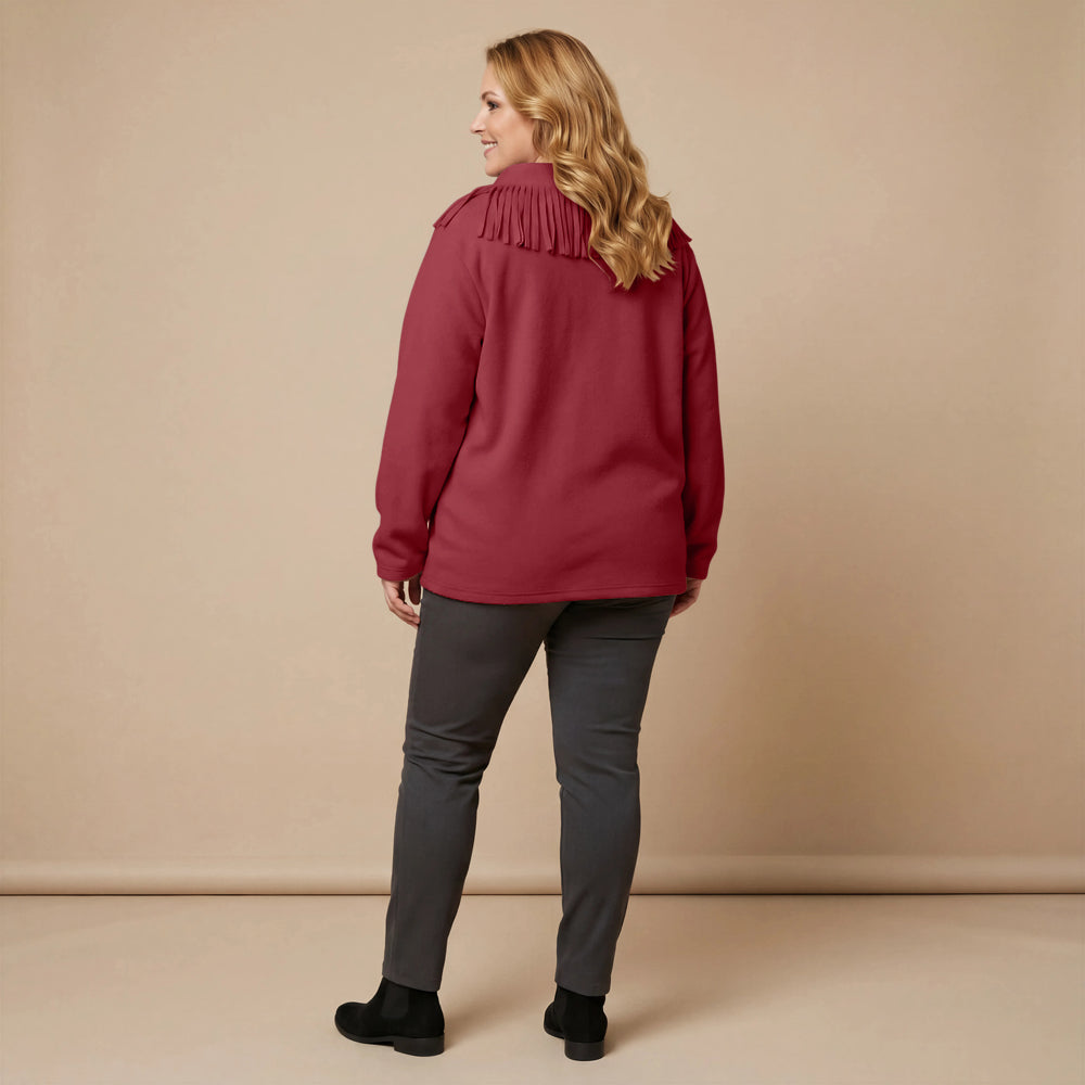 Boris Industries Pull Frange Col Polaire Mélangé