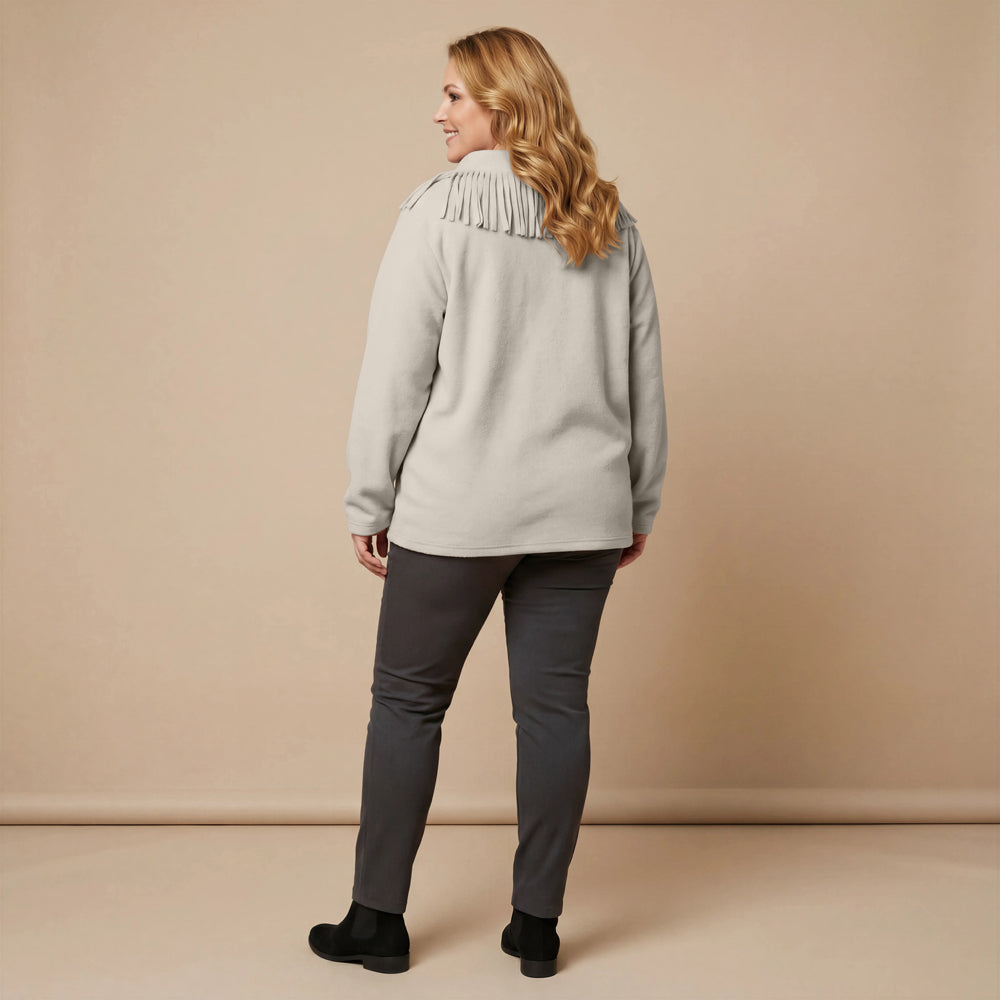 Boris Industries Pull Frange Col Polaire Mélangé