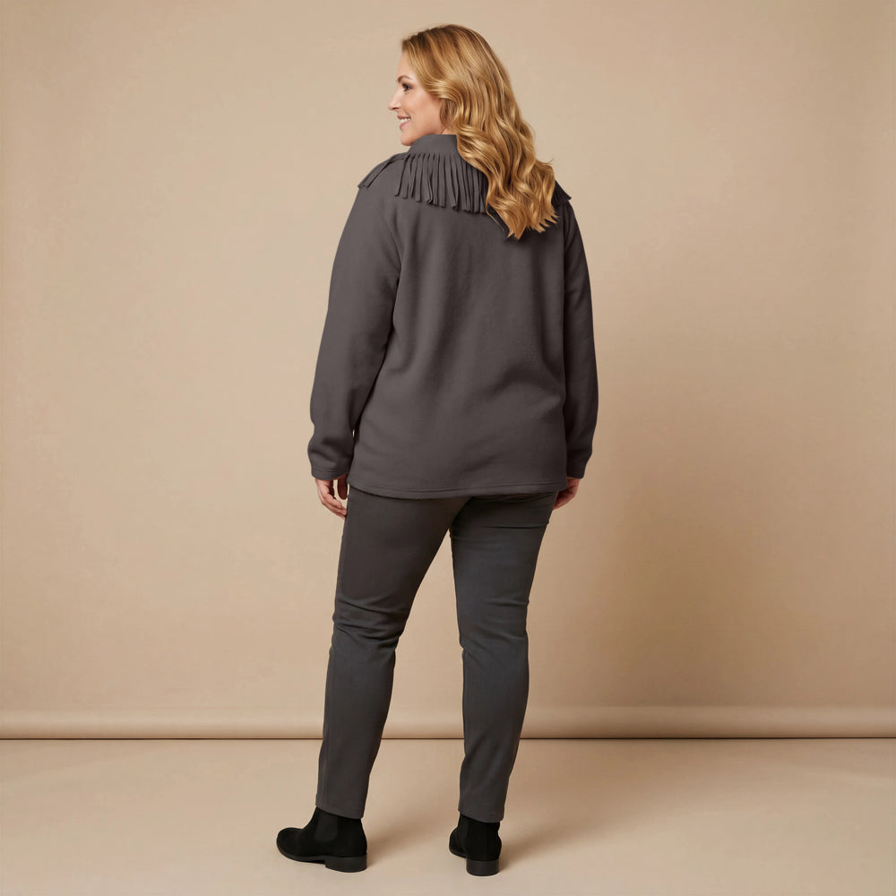 Boris Industries Pull Frange Col Polaire Mélangé