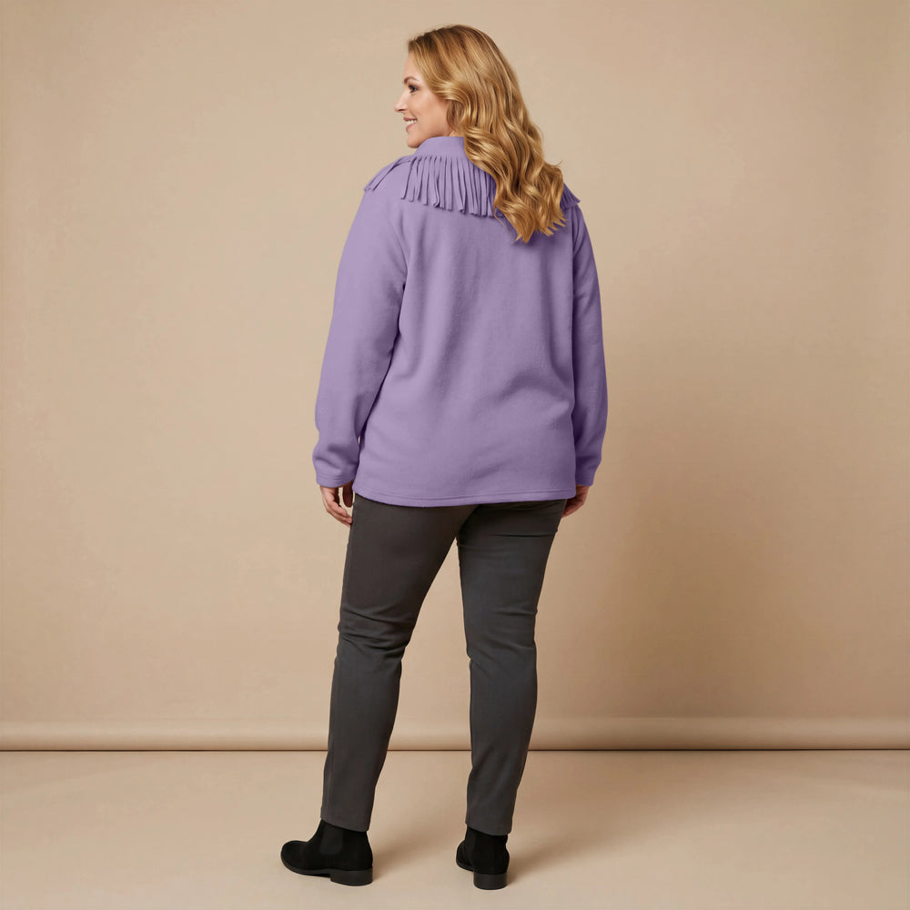 Boris Industries Pull Frange Col Polaire Mélangé