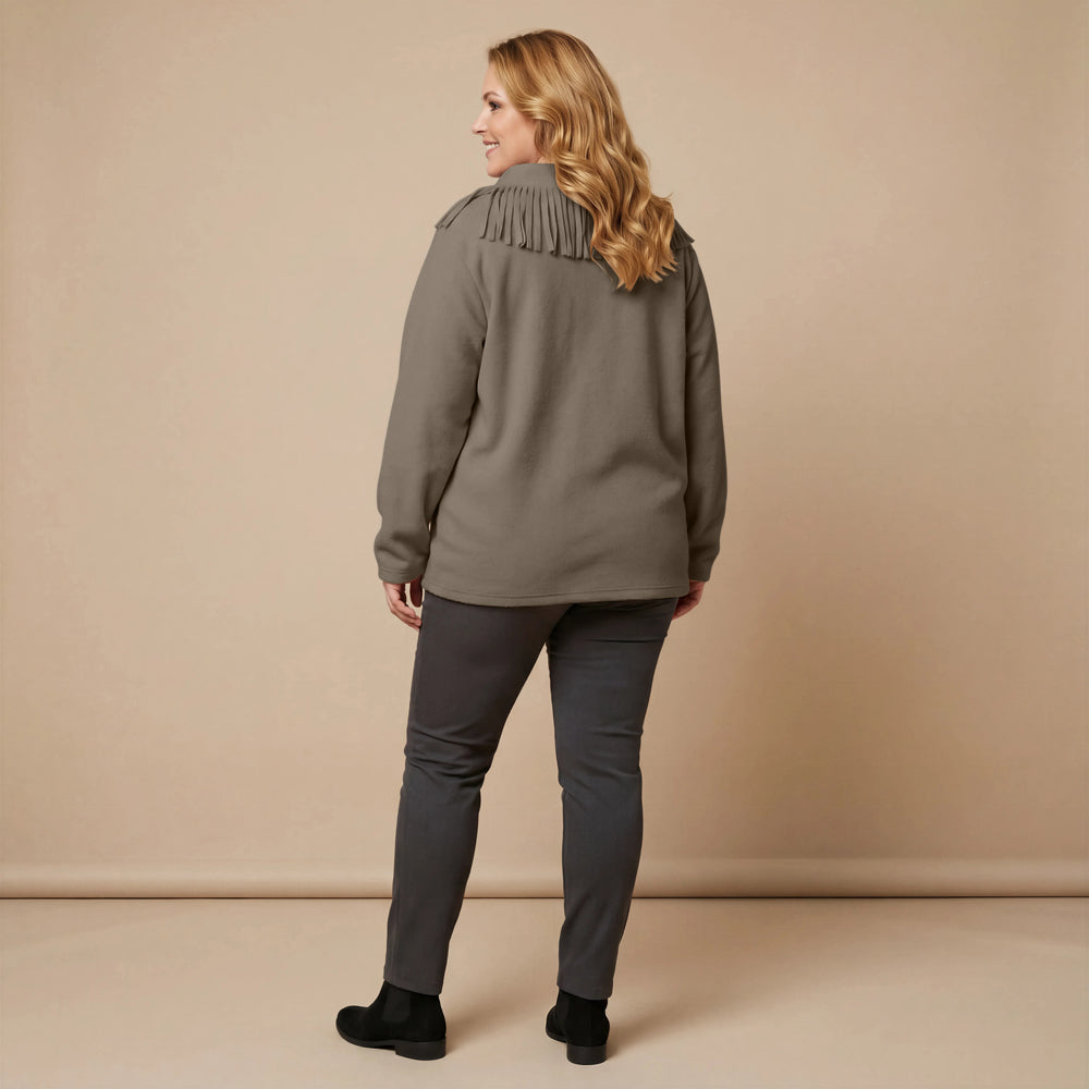 Boris Industries Pull Frange Col Polaire Mélangé