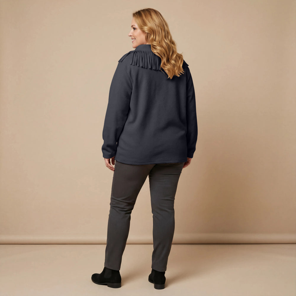 Boris Industries Pull Frange Col Polaire Mélangé