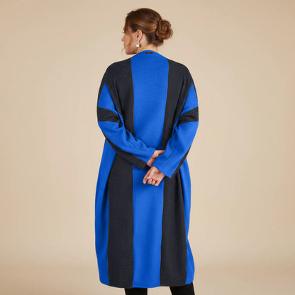 Langer Fleecepullover/-kleid mit Streifen, Einheitsgröße – Boris Industries