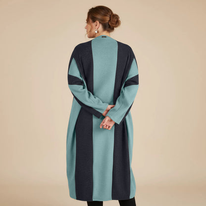 Langer Fleecepullover/-kleid mit Streifen, Einheitsgröße – Boris Industries