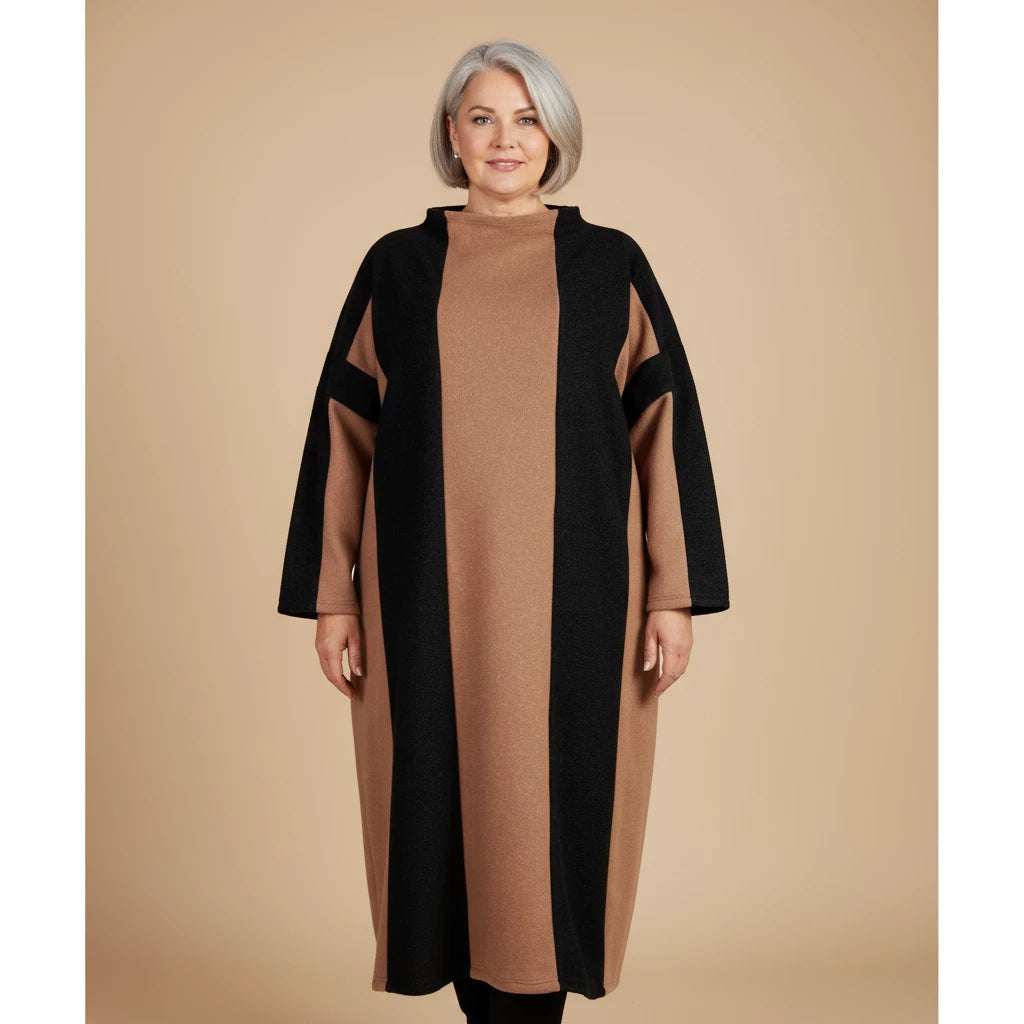 Lange Fleece Trui/Jurk Met Strepen, One Size – Boris Industries