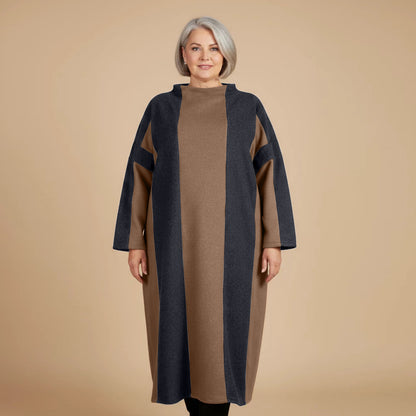 Langer Fleecepullover/-kleid mit Streifen, Einheitsgröße – Boris Industries