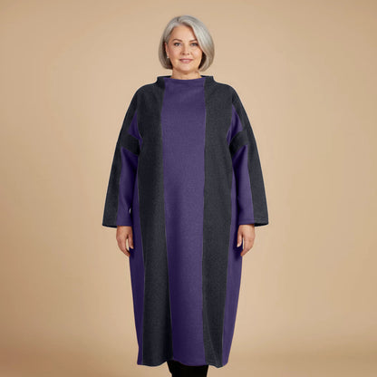 Langer Fleecepullover/-kleid mit Streifen, Einheitsgröße – Boris Industries