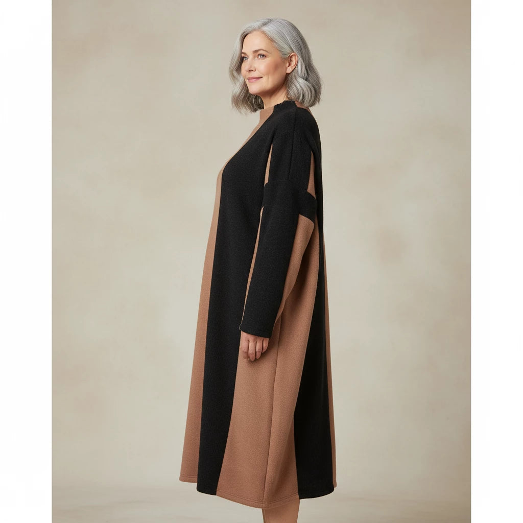 Lange Fleece Trui/Jurk Met Strepen, One Size – Boris Industries