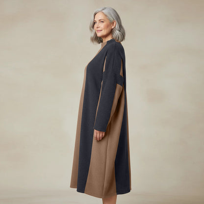 Langer Fleecepullover/-kleid mit Streifen, Einheitsgröße – Boris Industries