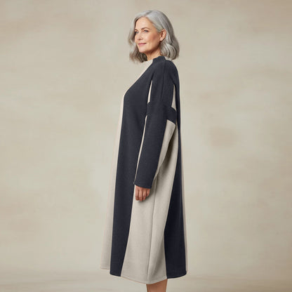 Langer Fleecepullover/-kleid mit Streifen, Einheitsgröße – Boris Industries