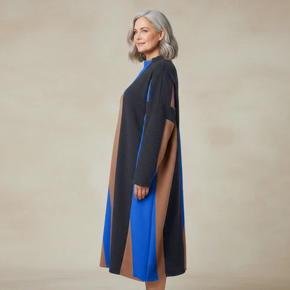 Langer Fleecepullover/-kleid mit Streifen, Einheitsgröße – Boris Industries