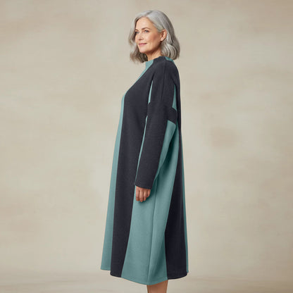 Langer Fleecepullover/-kleid mit Streifen, Einheitsgröße – Boris Industries