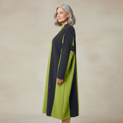 Langer Fleecepullover/-kleid mit Streifen, Einheitsgröße – Boris Industries