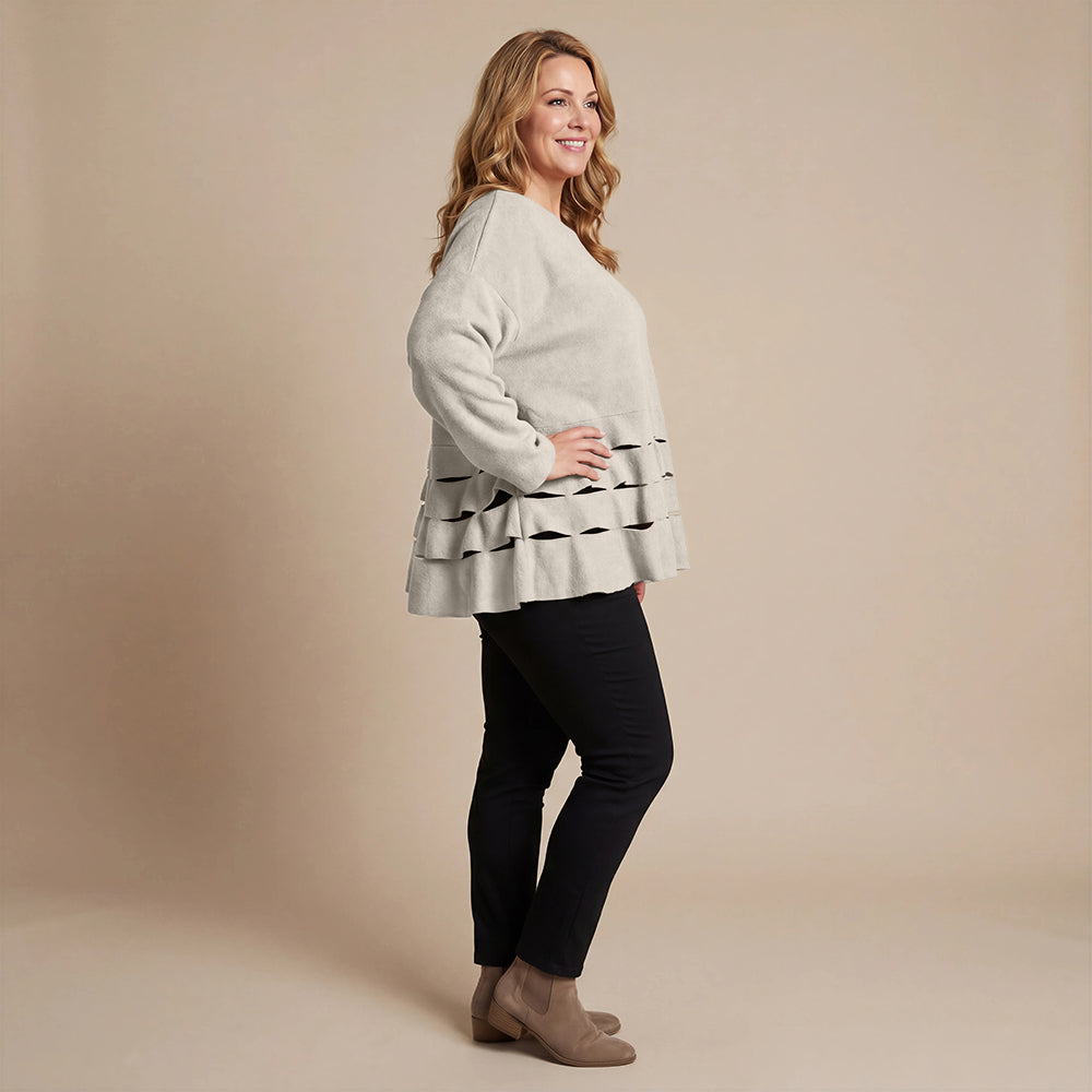 Boris Industries Pull Circulaire Découpes Fleece Mêlée