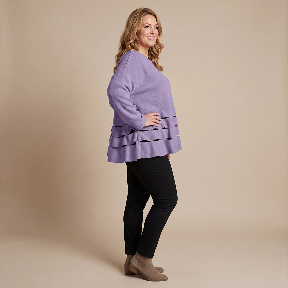 Boris Industries Pull Circulaire Découpes Fleece Mêlée