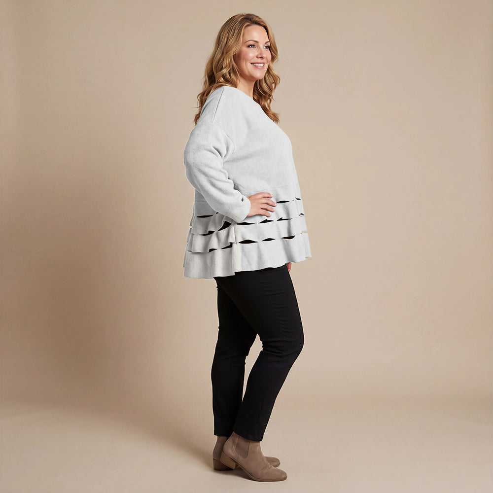 Boris Industries Pull Circulaire Découpes Fleece Mêlée