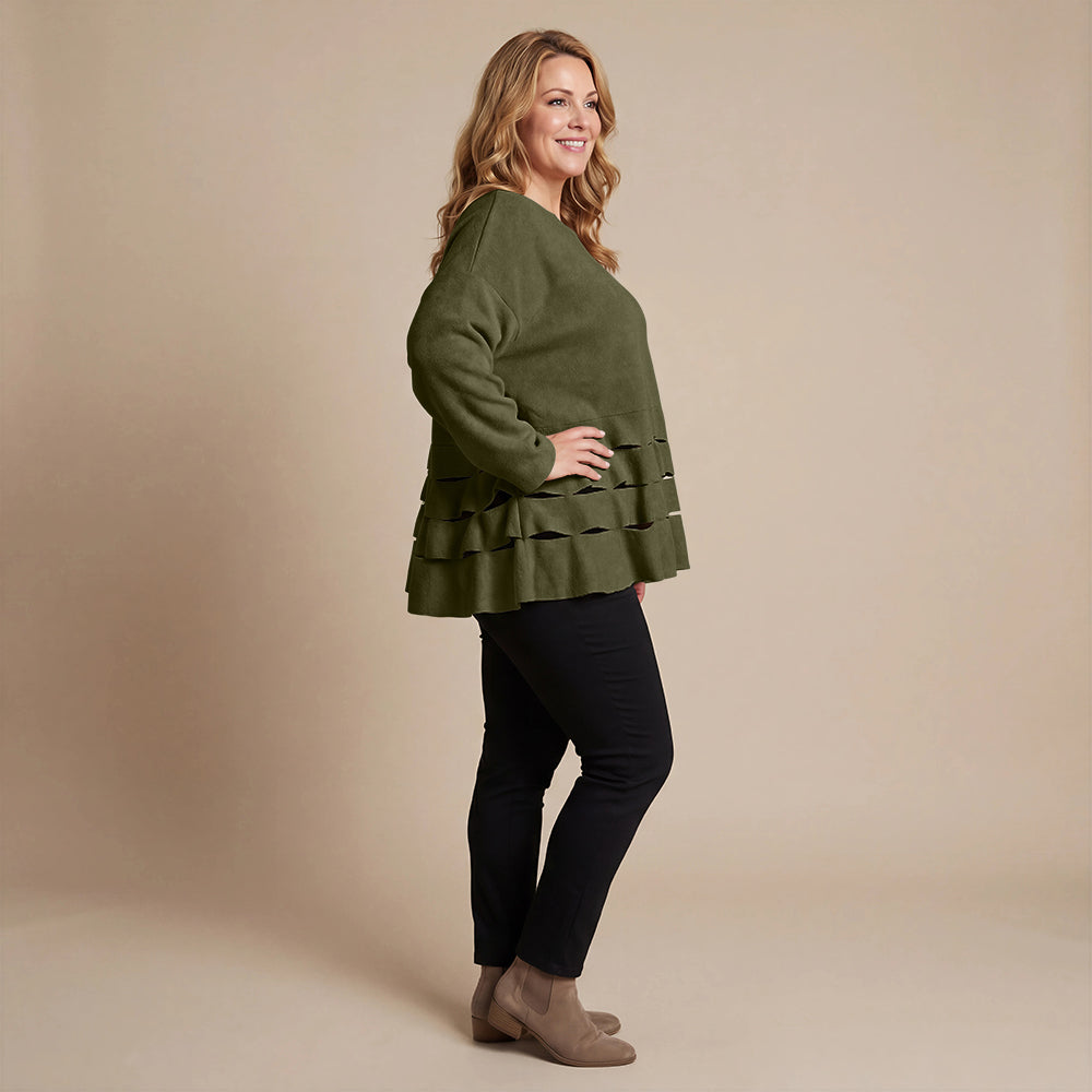 Boris Industries Pull Circulaire Découpes Fleece Mêlée