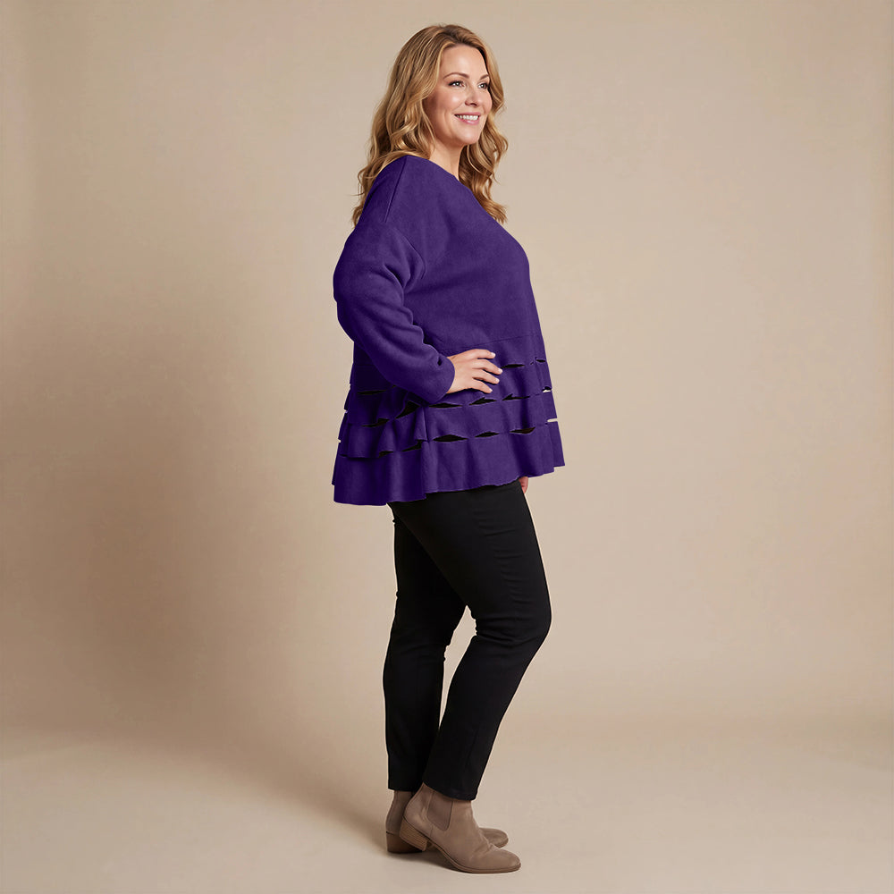 Boris Industries Pull Circulaire Découpes Fleece Mêlée