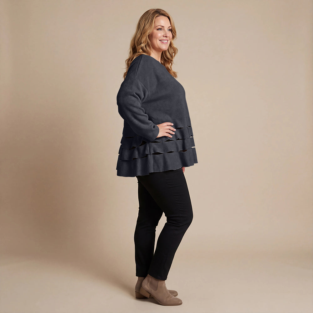 Boris Industries Pull Circulaire Découpes Fleece Mêlée