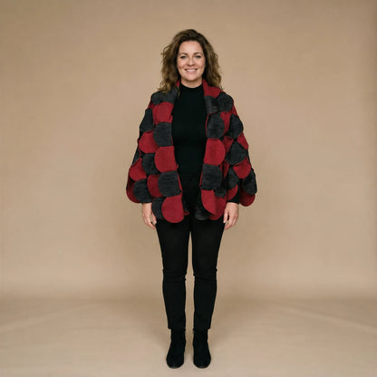 Fleece circle poncho with stitched circles – Boris Industries