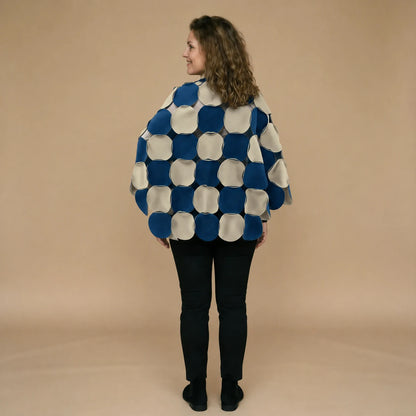 Fleece circle poncho with stitched circles – Boris Industries